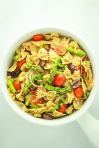 vegan pasta salad meal prep recipe